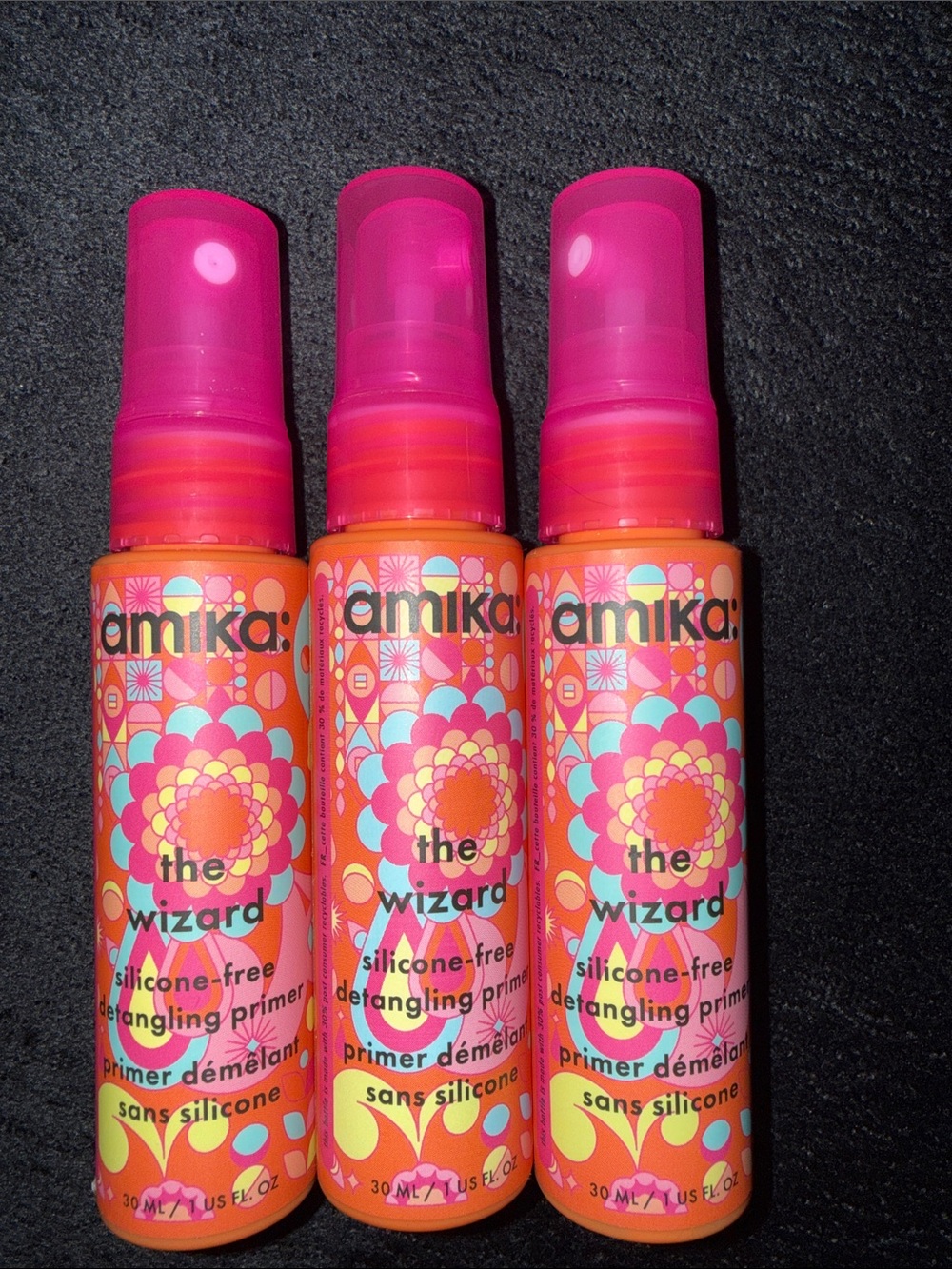 amika The Wizard Detangling Primer Spray - 30ml x3 bnib